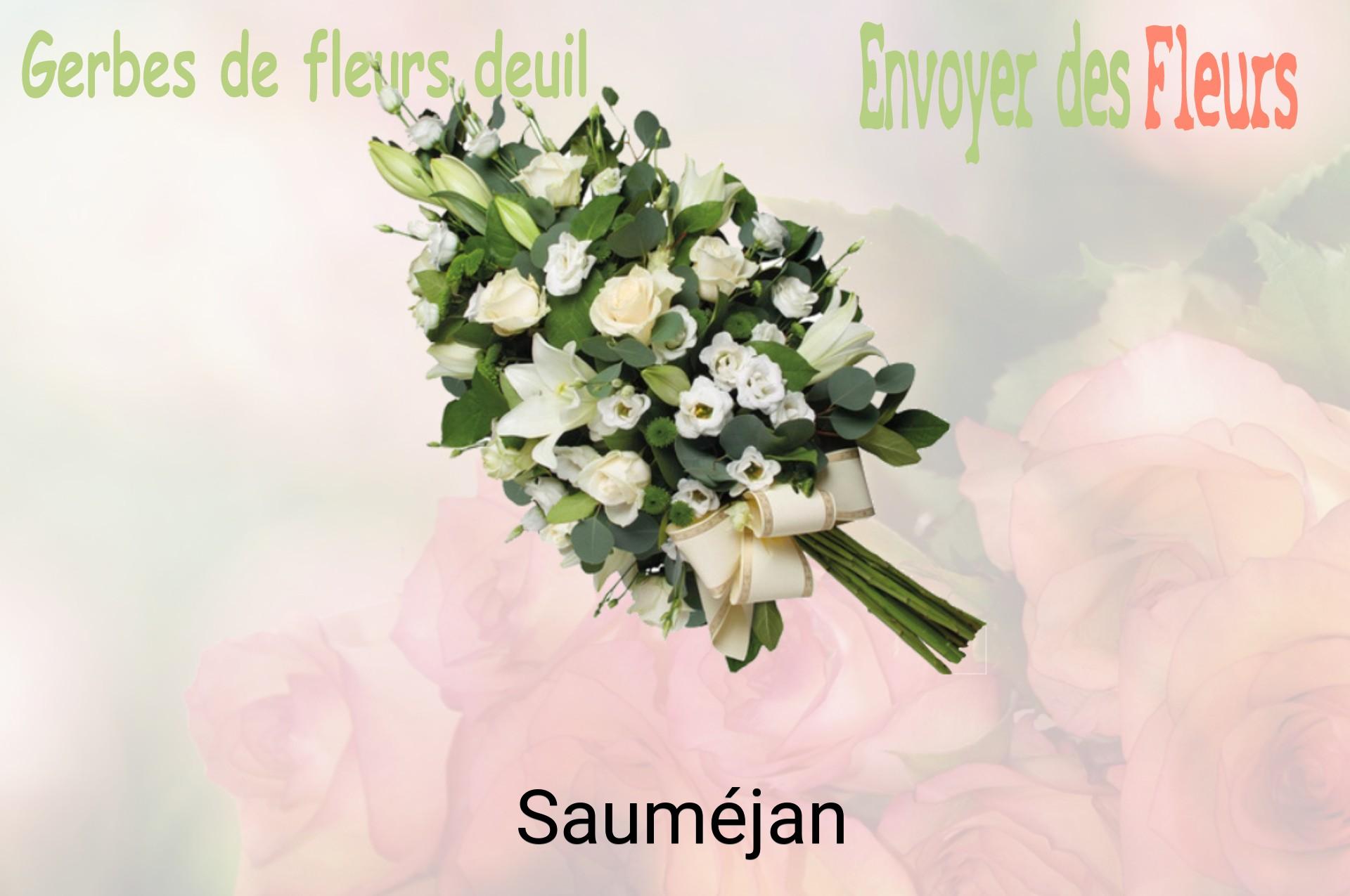 Gerbe de fleurs de deuil livrée à Sauméjan